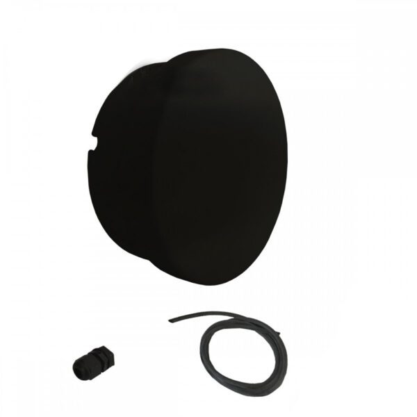 Caixa de Sobrepor CFTV Redonda Preta 12x5cm