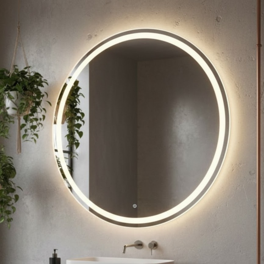 Espelho Redondo LED 50×50 Touch 3 Cores Jatea