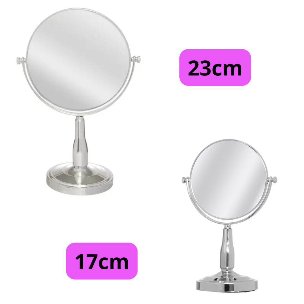 Espelho De Mesa Redondo Maquiagem Com Aumento Dupl