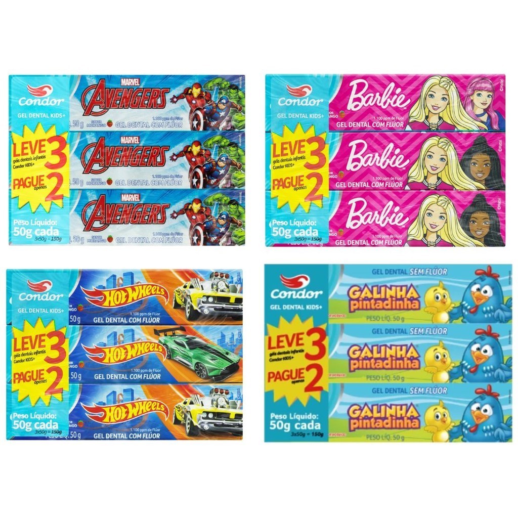 Creme Dental Infantil Condor 50g Leve 3 Pague 2 Sa