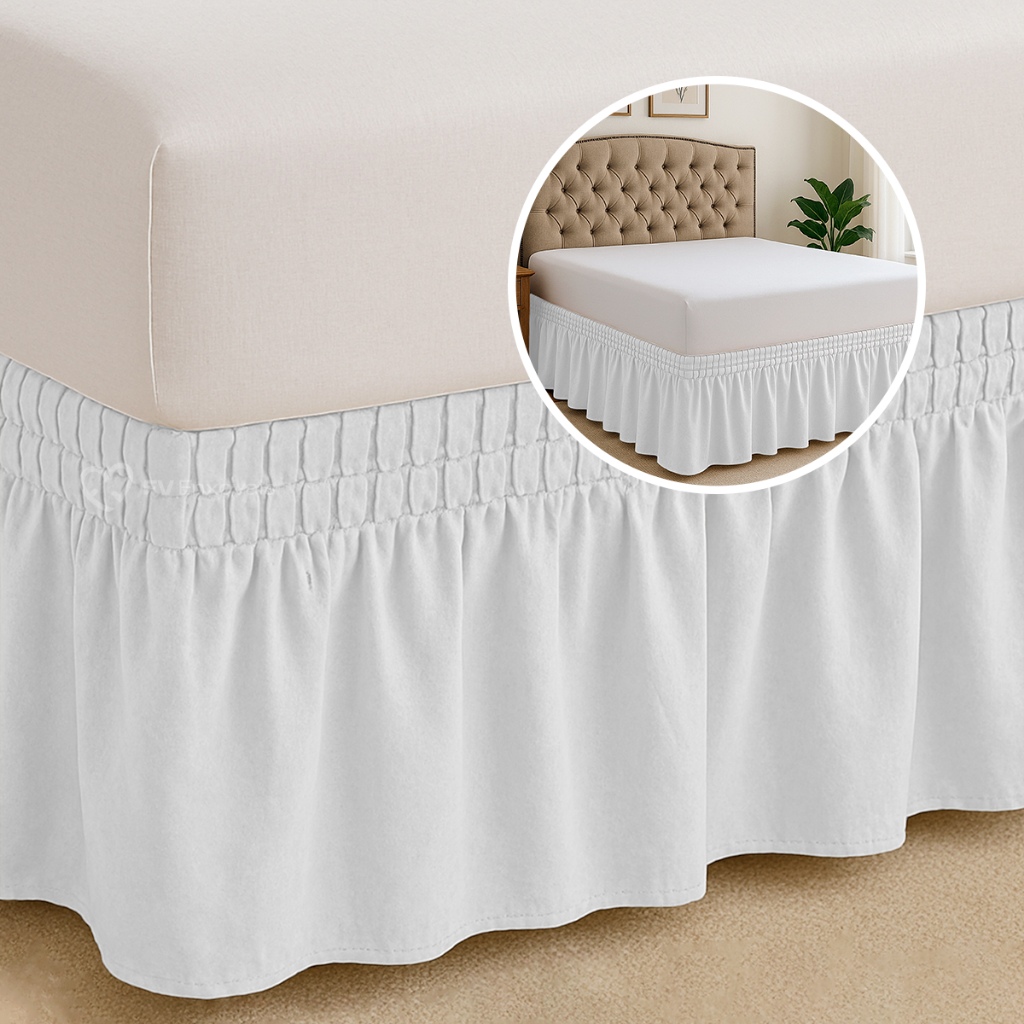 Saia Com Elástico 42cm Para Cama Box Casal, Queen