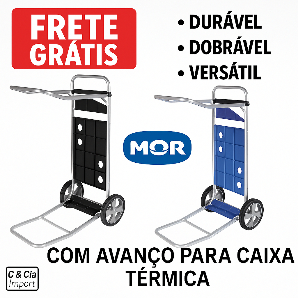 Carrinho De Praia P/ 5 Cadeiras E Cooler Alumínio