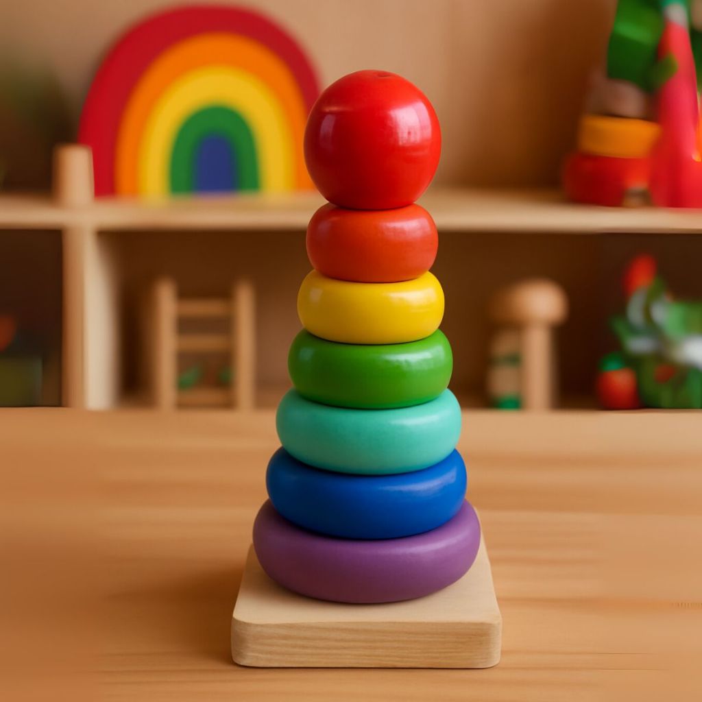 Brinquedo Educativo Montessori Torre Colorida Coor