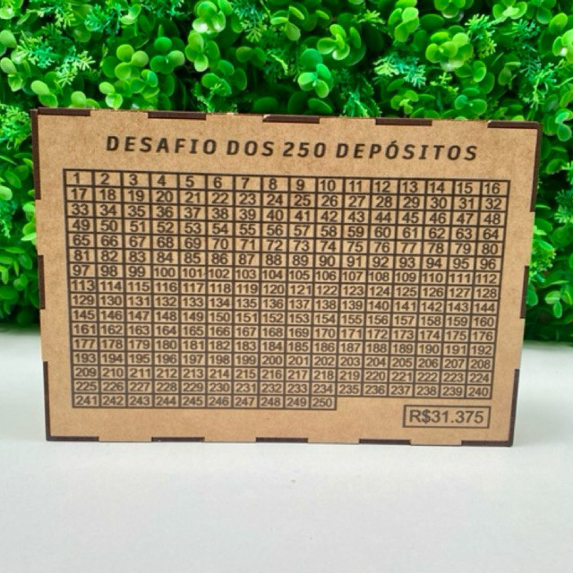 CAIXA COFRE DESAFIO PARA DINHEIRO EM MDF 250 DEPOS