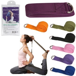 Fita de Yoga Ajustável 183cm Alongamento Pilates 