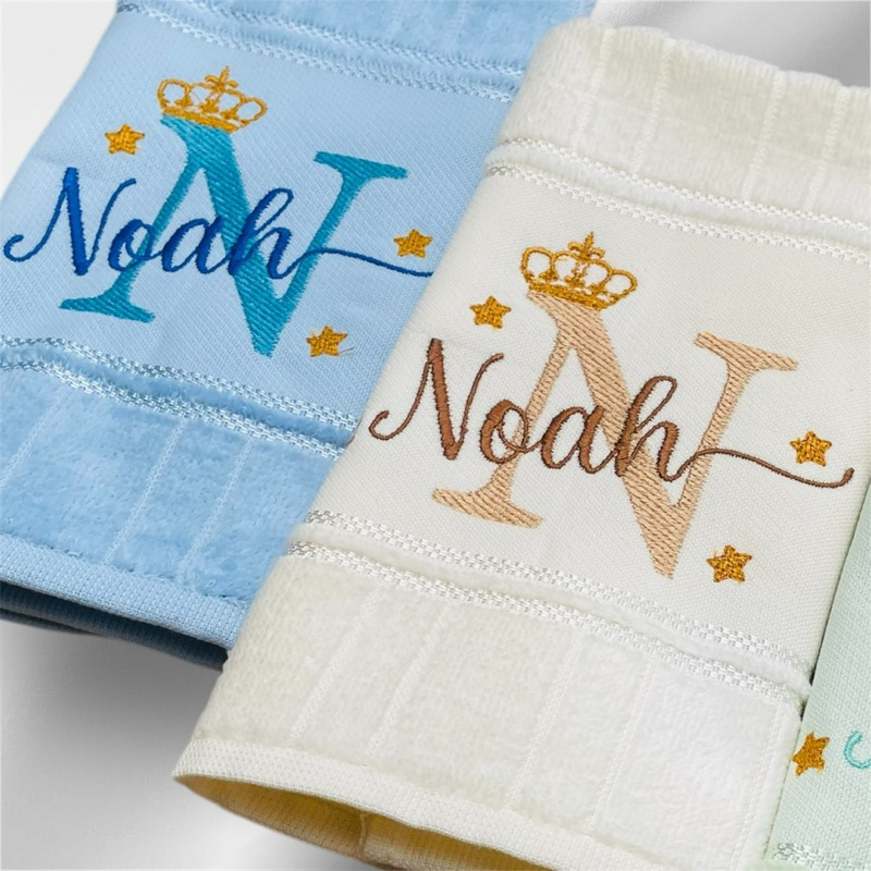 Kit 2 Toalhas Personalizado Bordada Com Nome