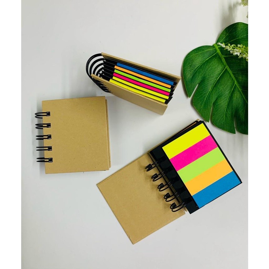 Bloquinho com Post-its Coloridos – Capa Kraf