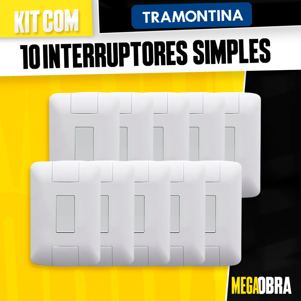 Kit Interruptor Simples Tramontina Aria 1 Tecla 4&