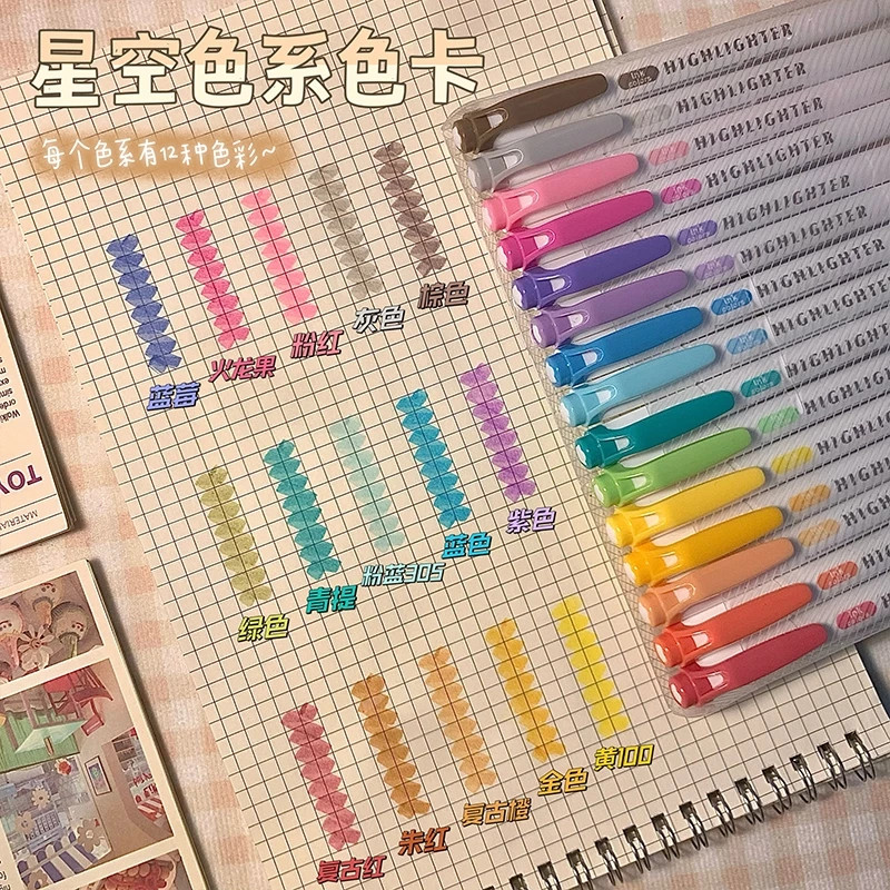 Kit 15 Cores Marcador de Texto Fluorescente para E