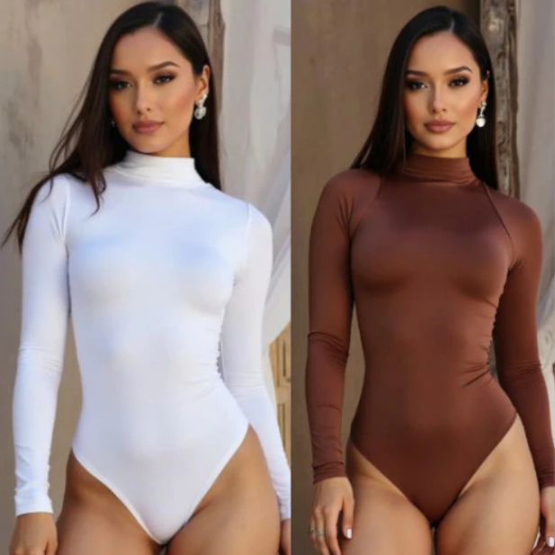 Kit 3 Body Bori Feminino Manga Longa Gola Alta Cac