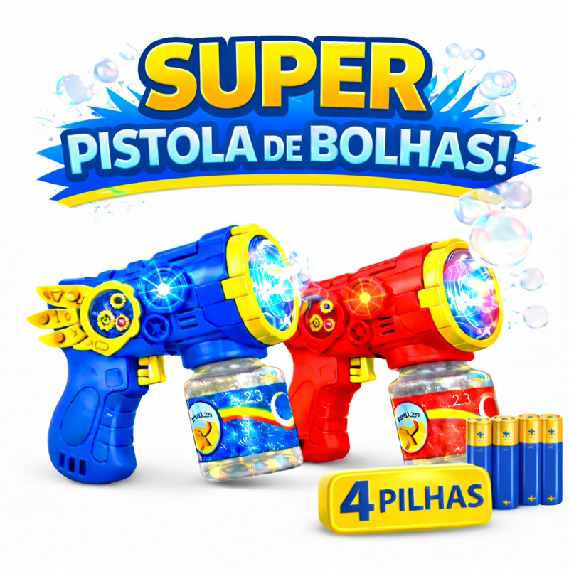 Lança Bolhas de Sabão Brinquedo de menino e meni