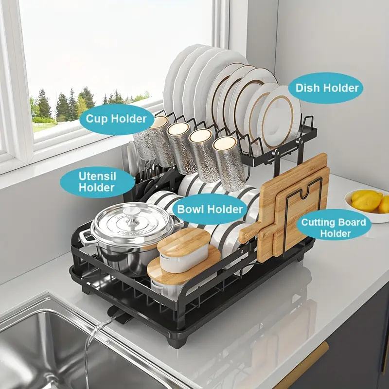 Escorredor de Louça 2 Andares com Dreno 360° Gir