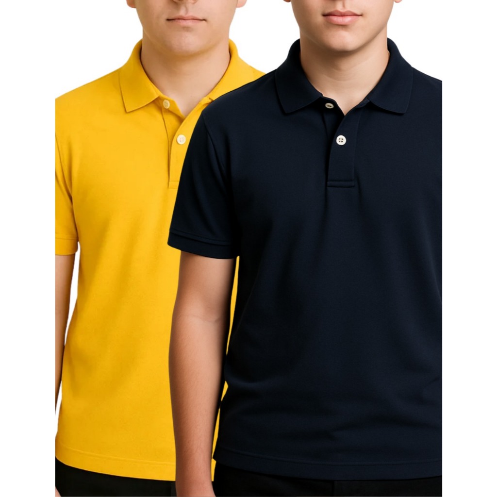 Kit 02 Camisa Polo Menino Slim Confortável