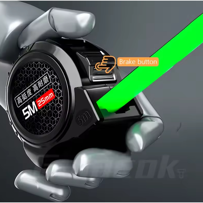 Fita métrica de 3/5m de aço fluorescente com tra