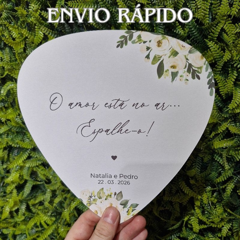 Leque ventarola abanador personalizado casamento 1