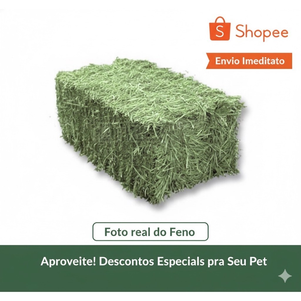 5Kg de Feno Premium Verdinho para Roedores | Envio