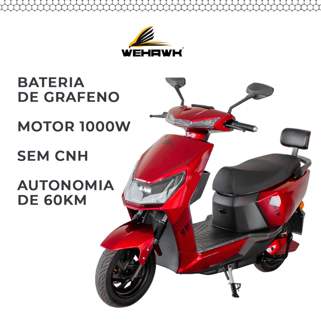 Scooter 1000W Moto Elétrica Super Bateria de Graf