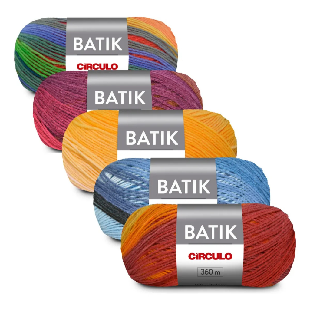 Lã Tricô Batik Circulo 360m 100g (277 Tex) 100% 