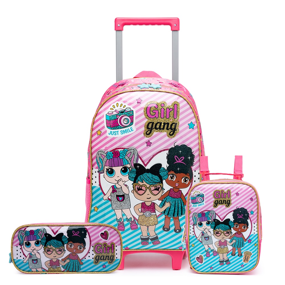 Kit Mochila Escolar Infantil Lol Grils Gang  Rodin