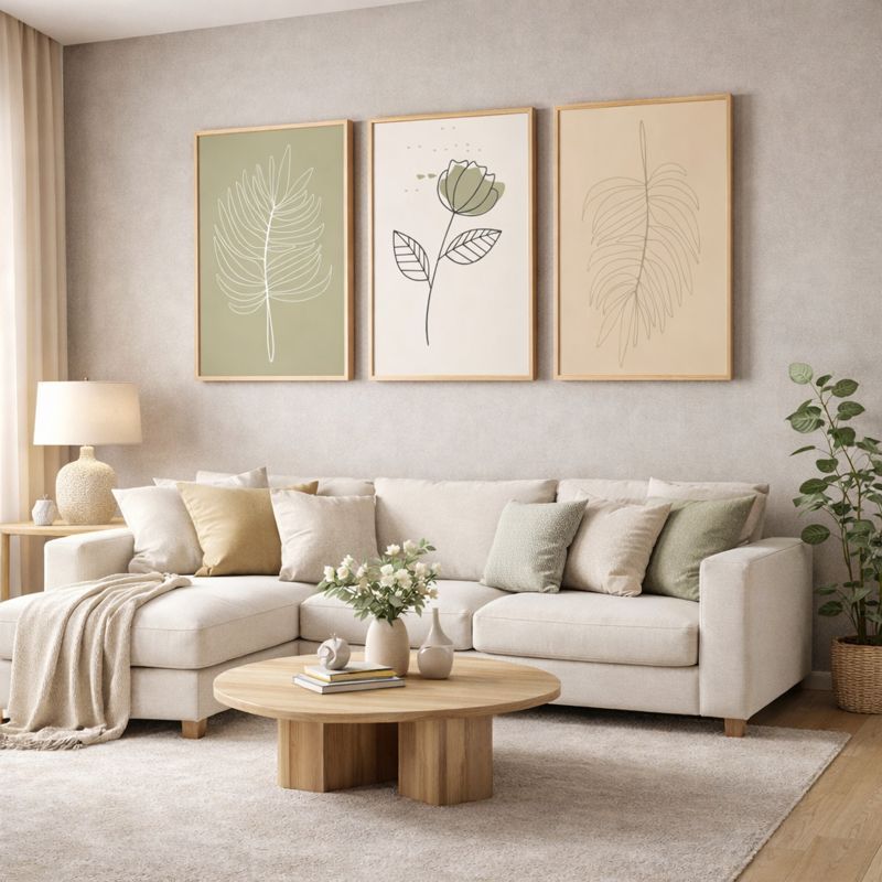 Kit Quadro Decorativo Minimalista Para Sala Moldur