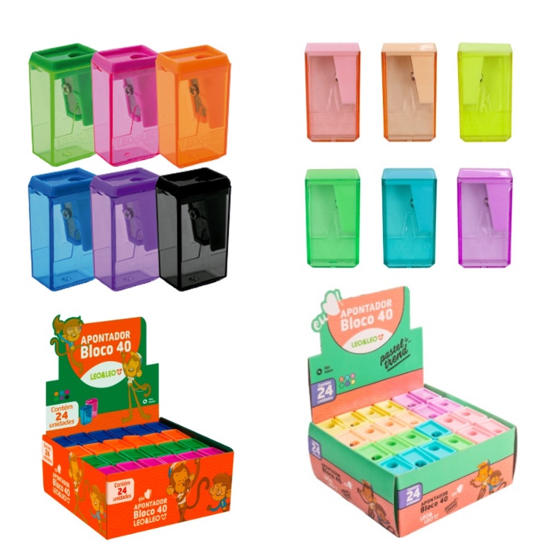 Apontador com Depósito Cores Pastel Trend ou Neon