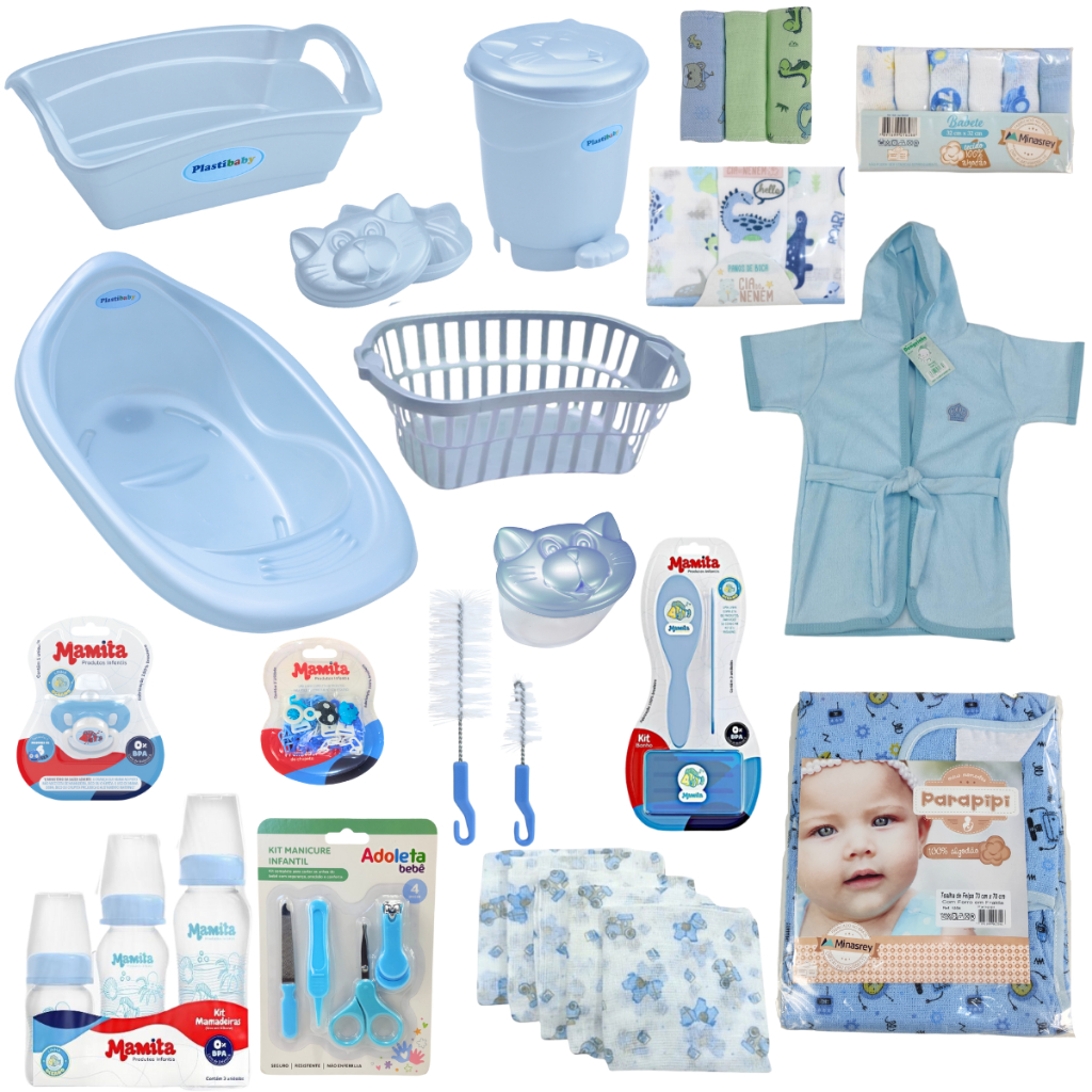 Kit Completo Banho Bebê – Banheira 22L Toal