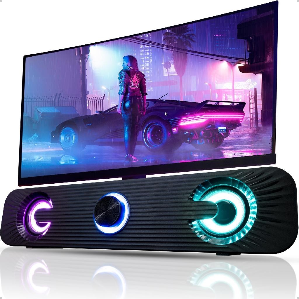 Caixa de Som Soundbar Gamer USB P2 para PC Noteboo