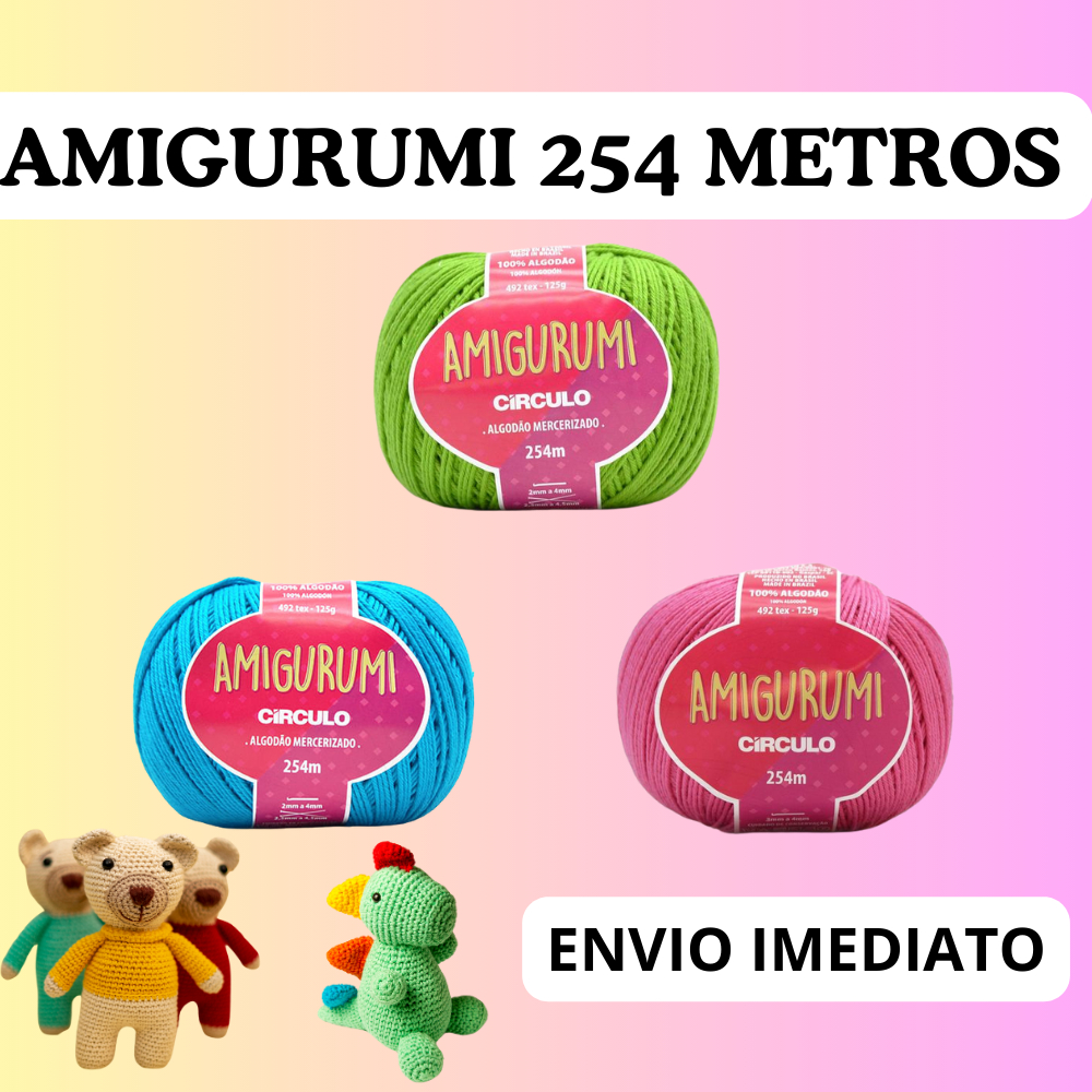 Fio Linha Amigurumi circulo 254 metros | Linha Ami