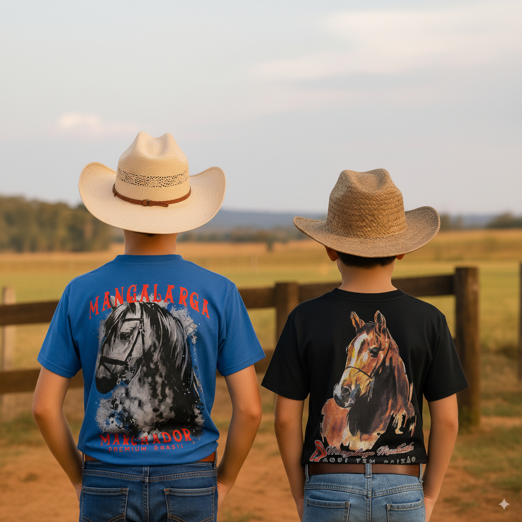 Kit 2 Camisas Country Infantil Masculina Muladeiro