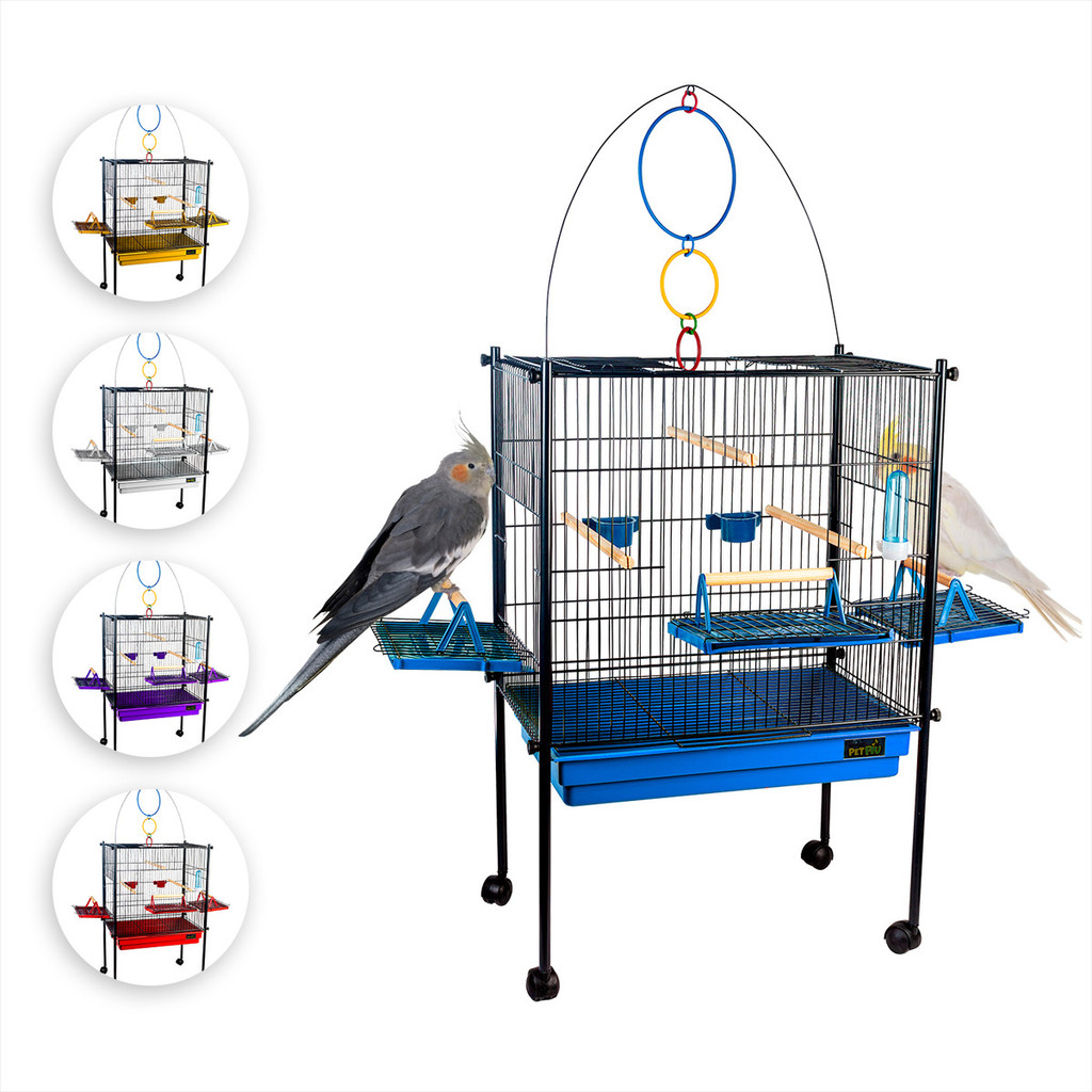 Viveiro Gaiola Calopsita Triplex com Rodinhas Pret