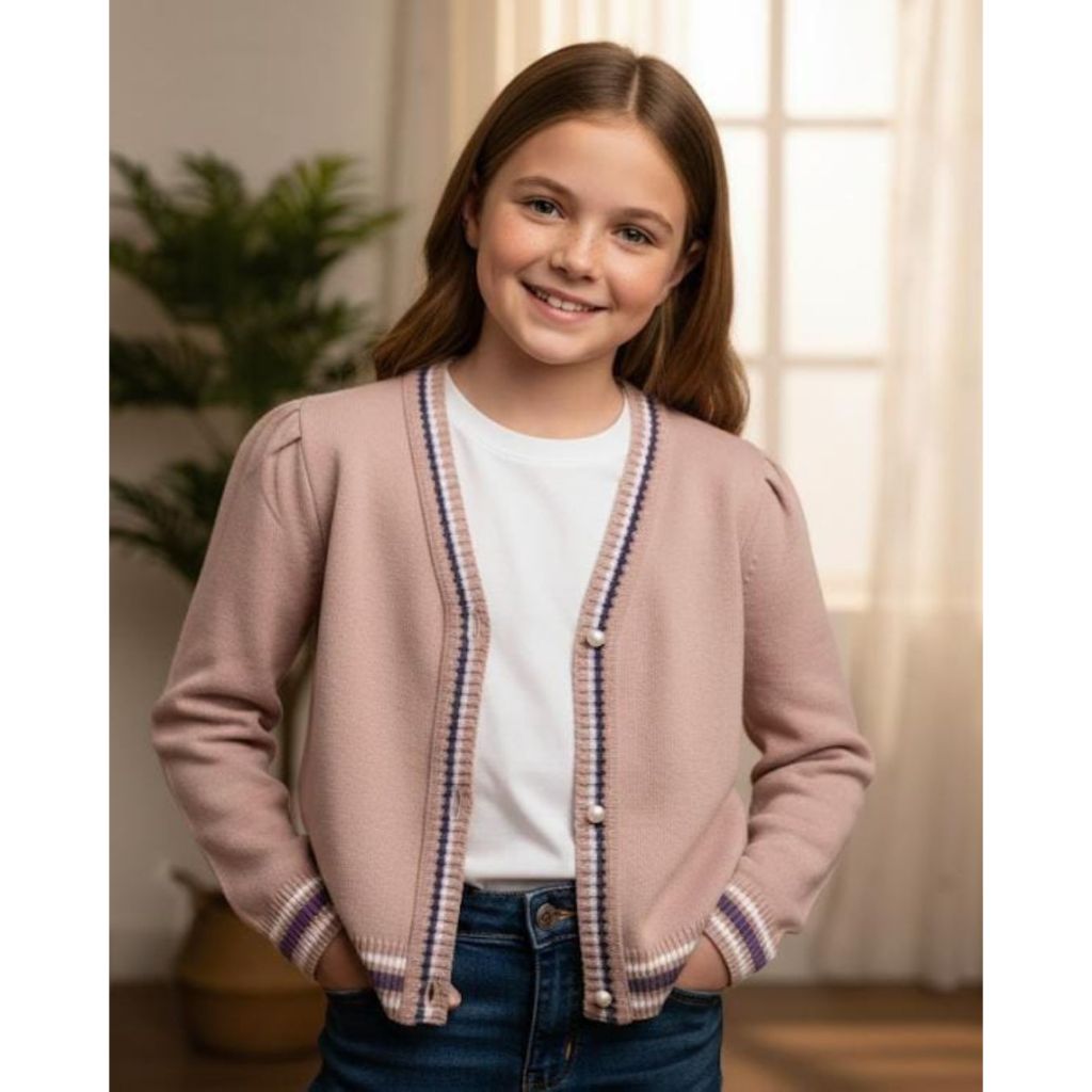 Blusa Infantil Feminina Tricô Suéter Manga Longa