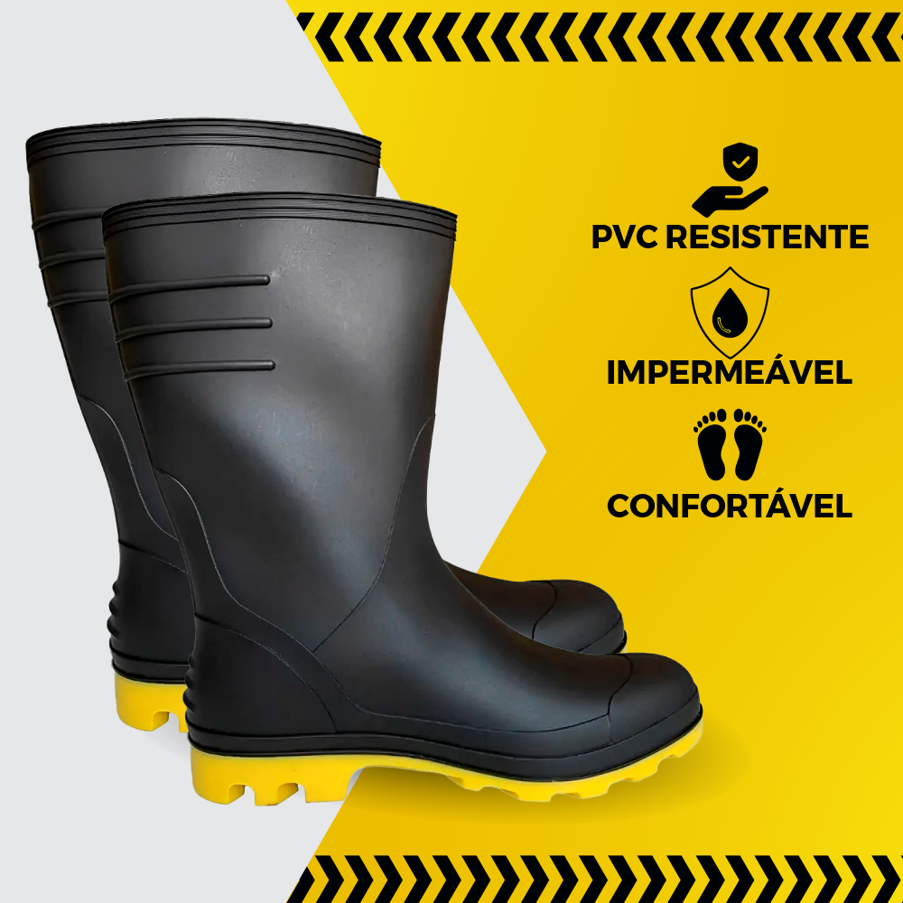 Bota 7 Leguas Borracha PVC Galocha Cano Médio Imp