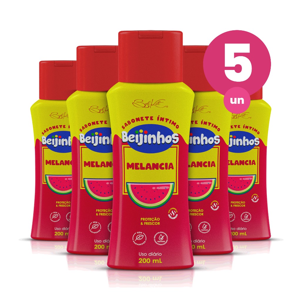 Kit 5 Sabonete Íntimo Beijinhos Proteção Melanc