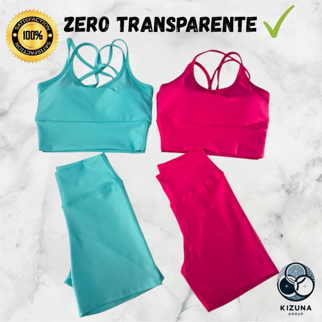 Kit 2 Conjuntos Fitness Feminino Top e Short | Boj