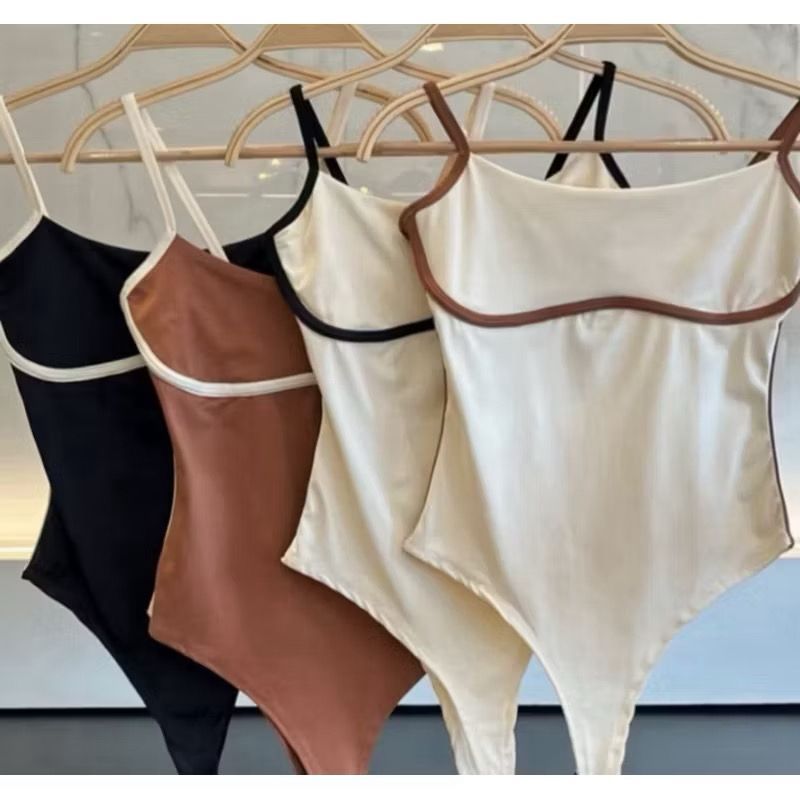 Body Feminino Bicolor Com Bojo Alcinha Lançamento