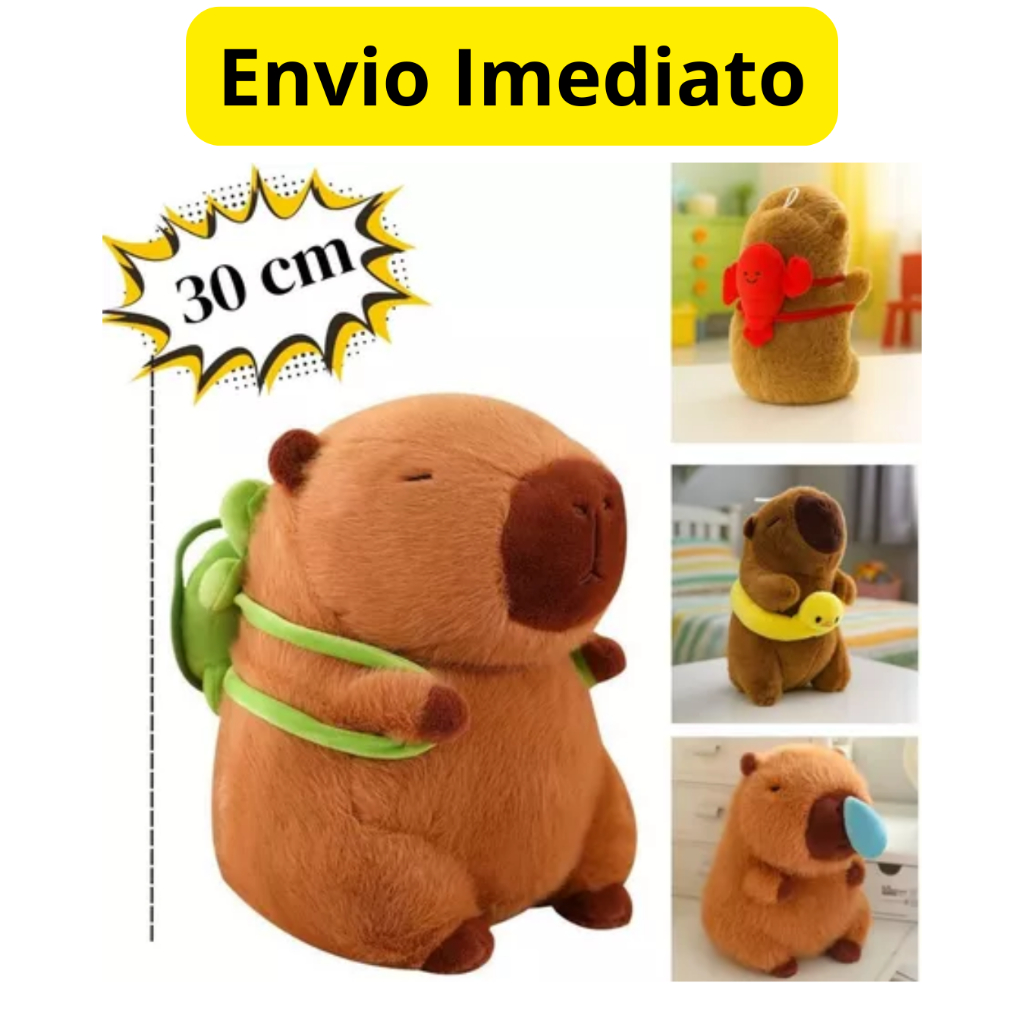 Capivara Pelúcia 23cm/30cm Brinquedo Pelúcia Cap