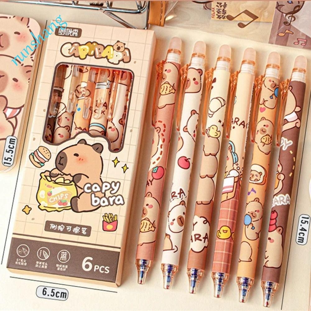 6 Pcs Caneta Capivara , De Escrita Fofa Kawaii De 