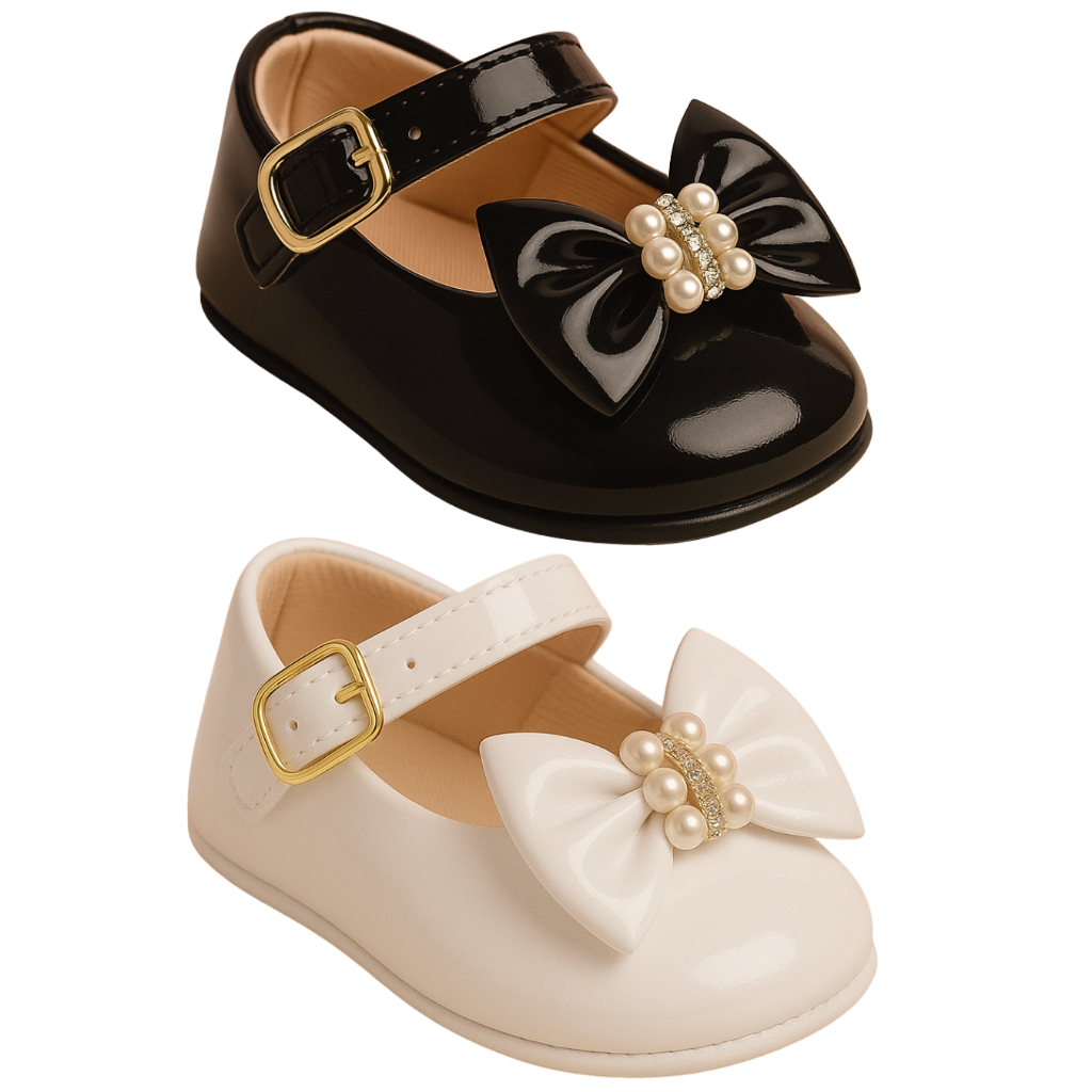 Kit 2 Pares Sapatilha Bebê Menina Verniz do 14 ao