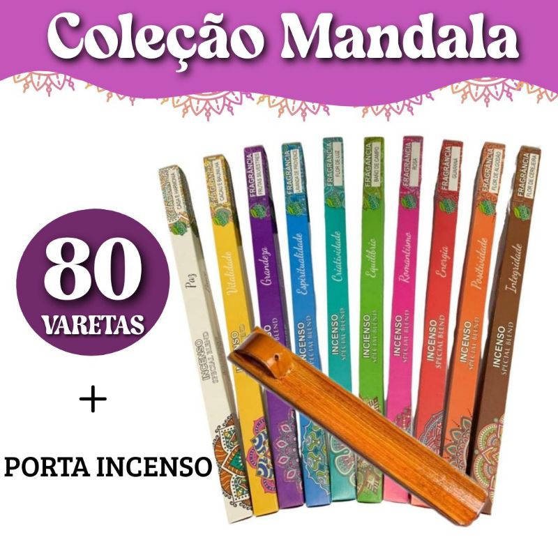 Kit Incenso Coleção Mandala Sortidos + Porta Inc