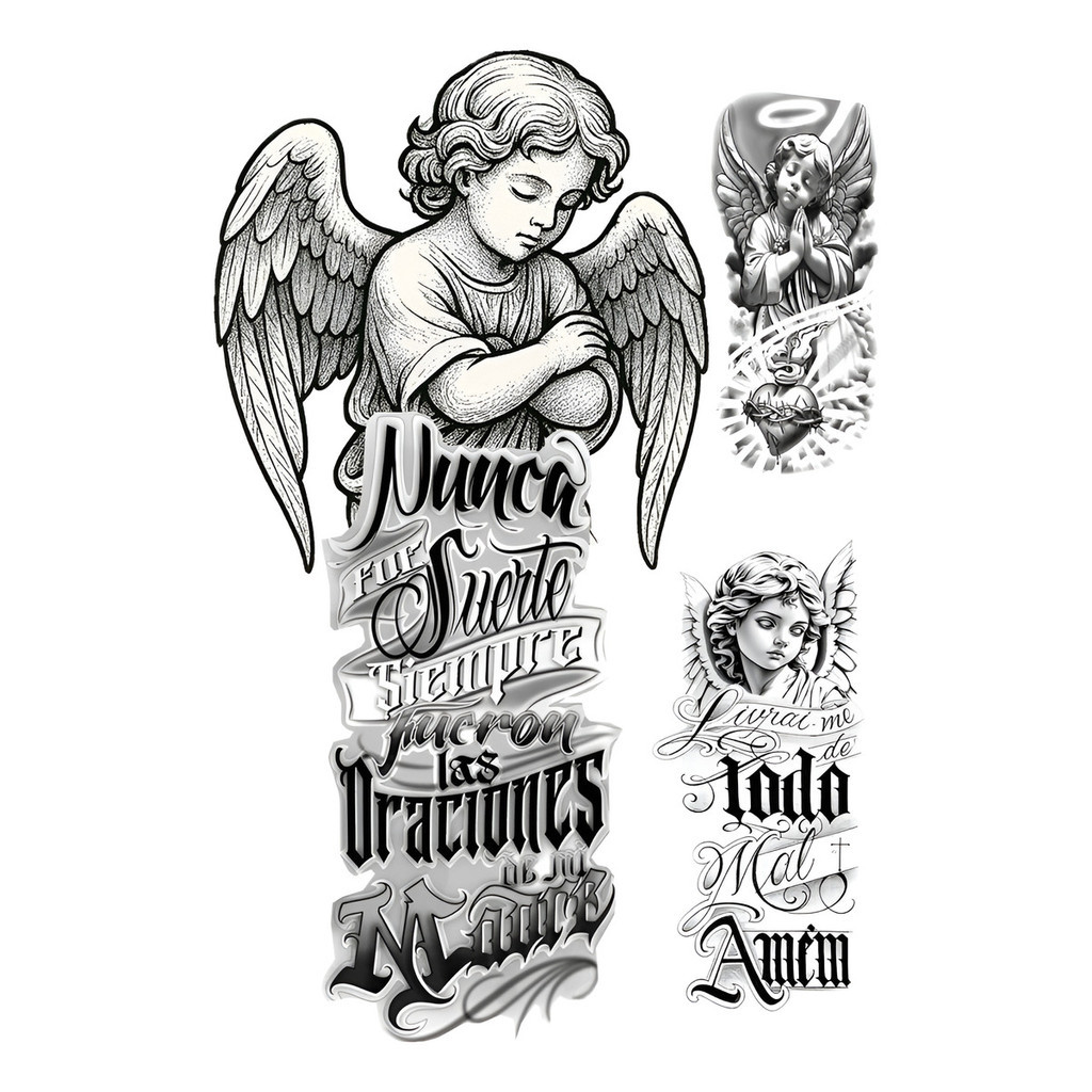 3 Tatuagens Temporária Anjos –  Um 16×