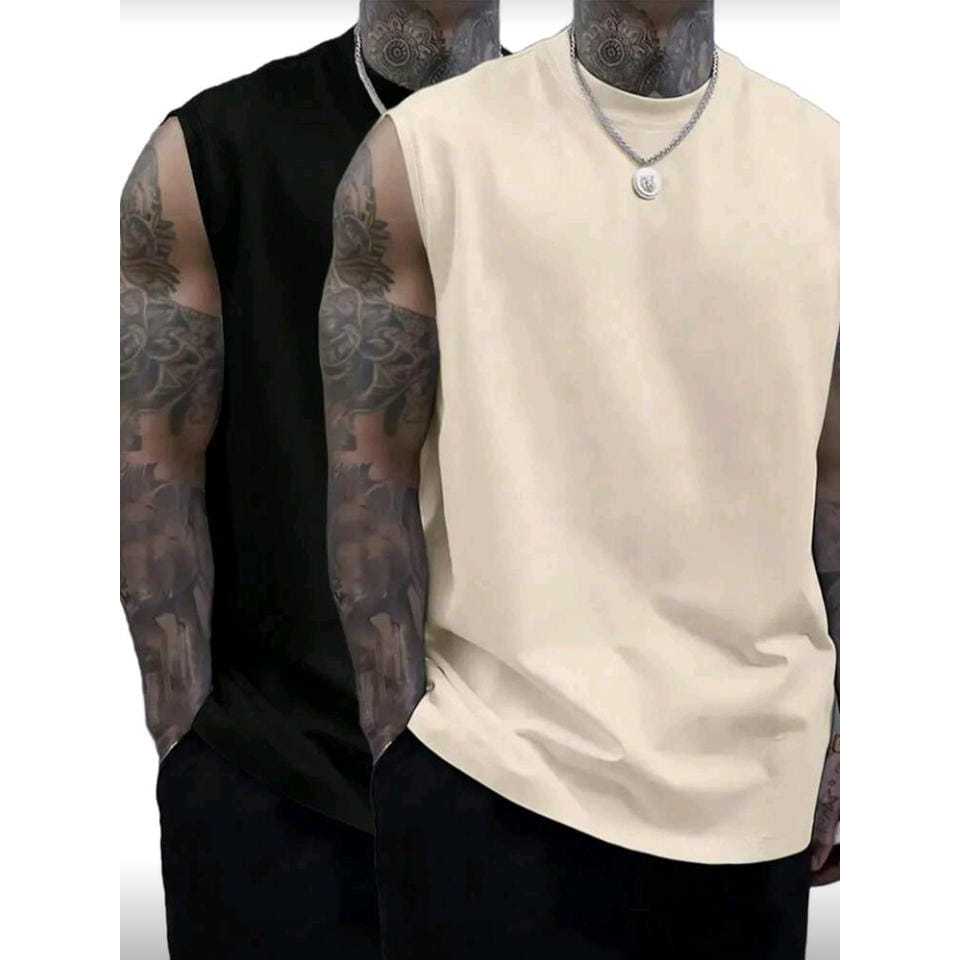 Kit 2 Regatas Machão Camiseta Camisa Cavada Algod