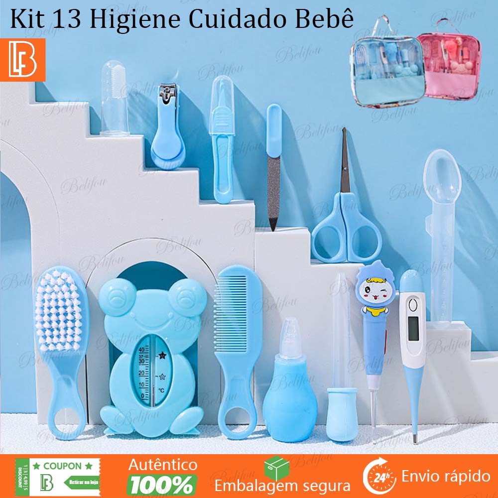 Kit Bebê Cuidados de Higiene 13 Itens Recém Nasc