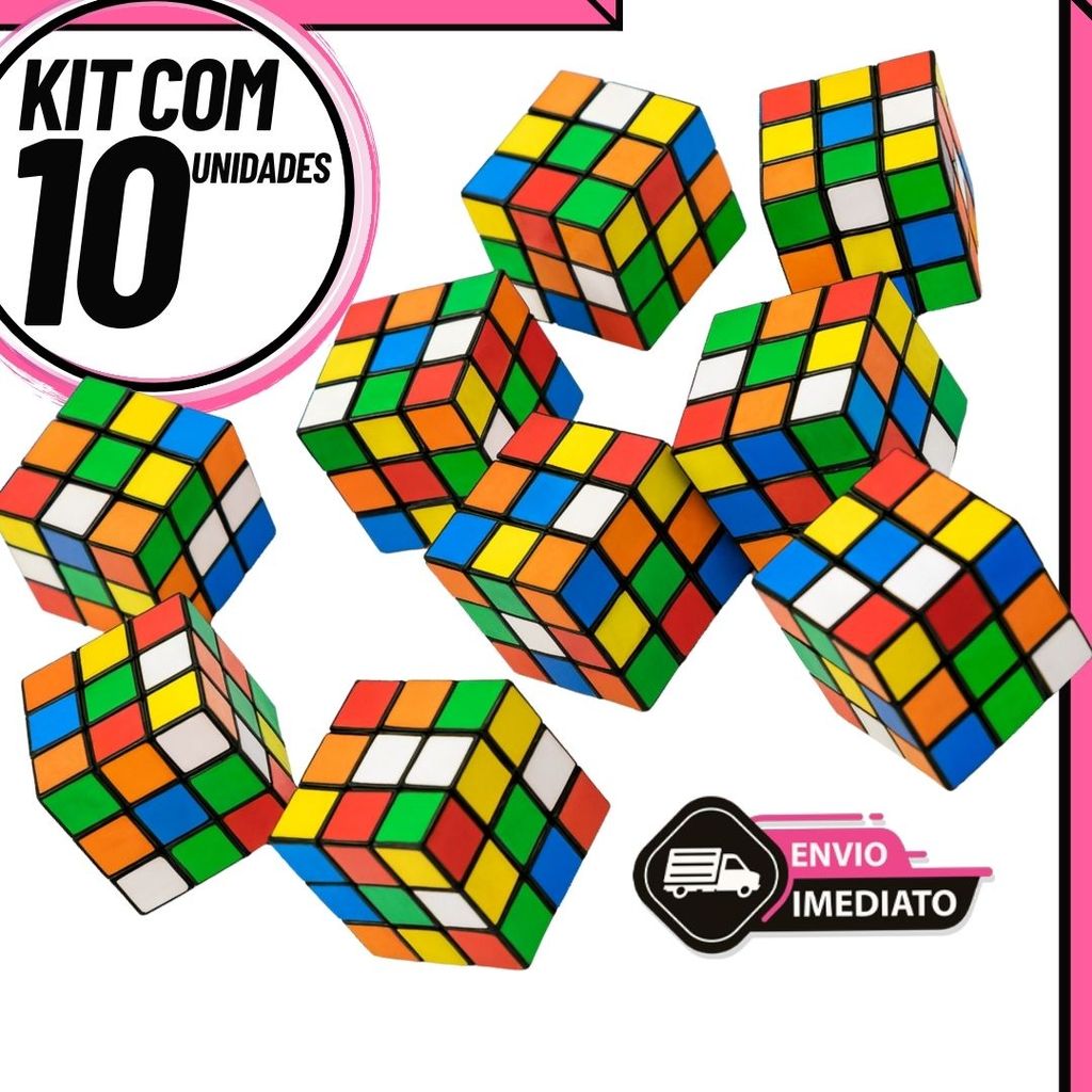 Kit 10 Cubo Mágico 5x5cm  Quebra-Cabeça Educativ
