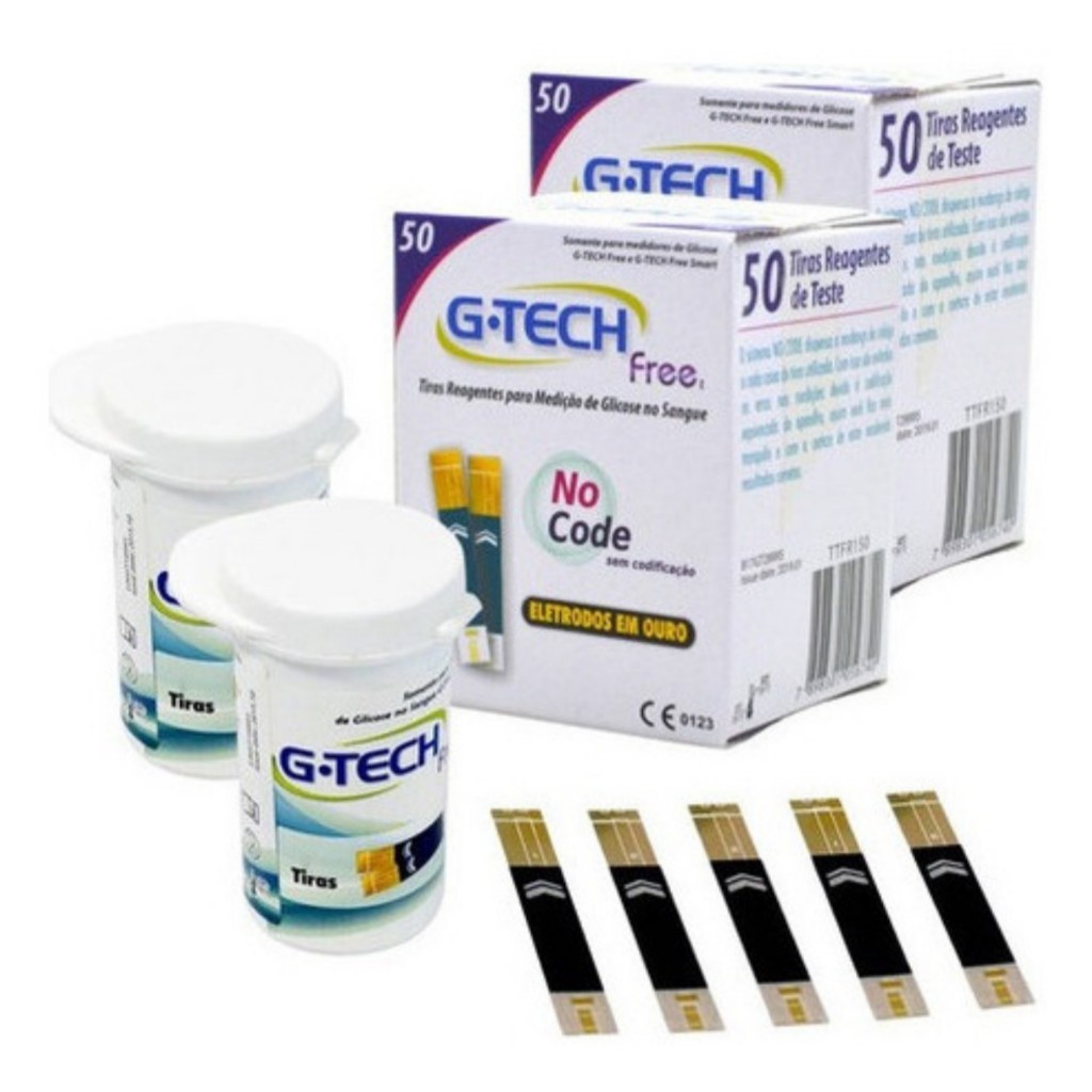 Fitas/ Tiras reagentes para glicemia G-Tech free 1