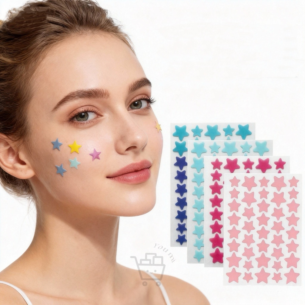 Kit240 Pcs Adesivos antiacne em formato de estrela
