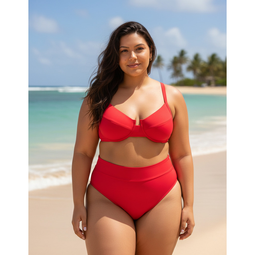 Biquíni Plus Size Hot Pants Com Bojo Canelado