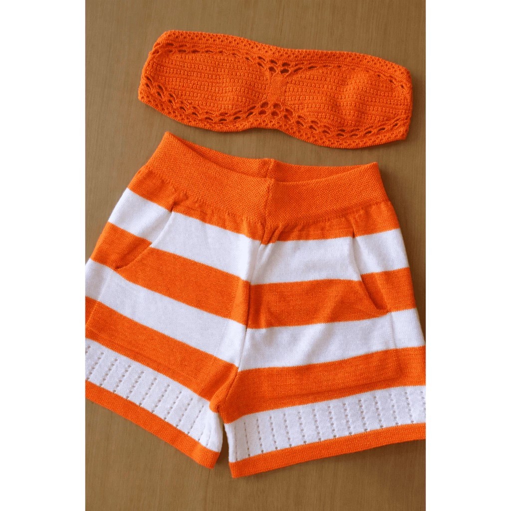 Conjunto Feminino Modal Listrado Verão  Moda Casu