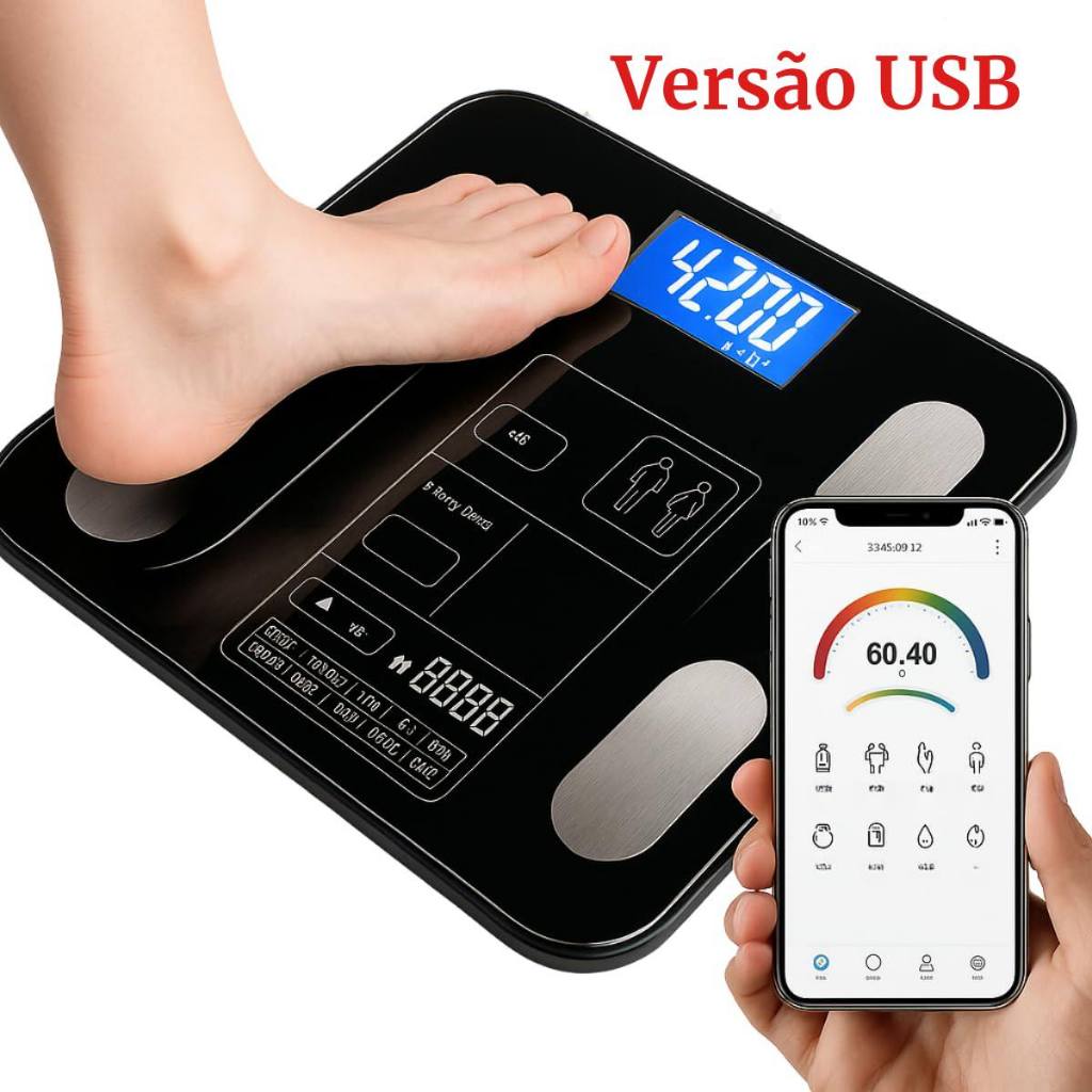 Balança Inteligente com Bioimpedância 180kg Inte