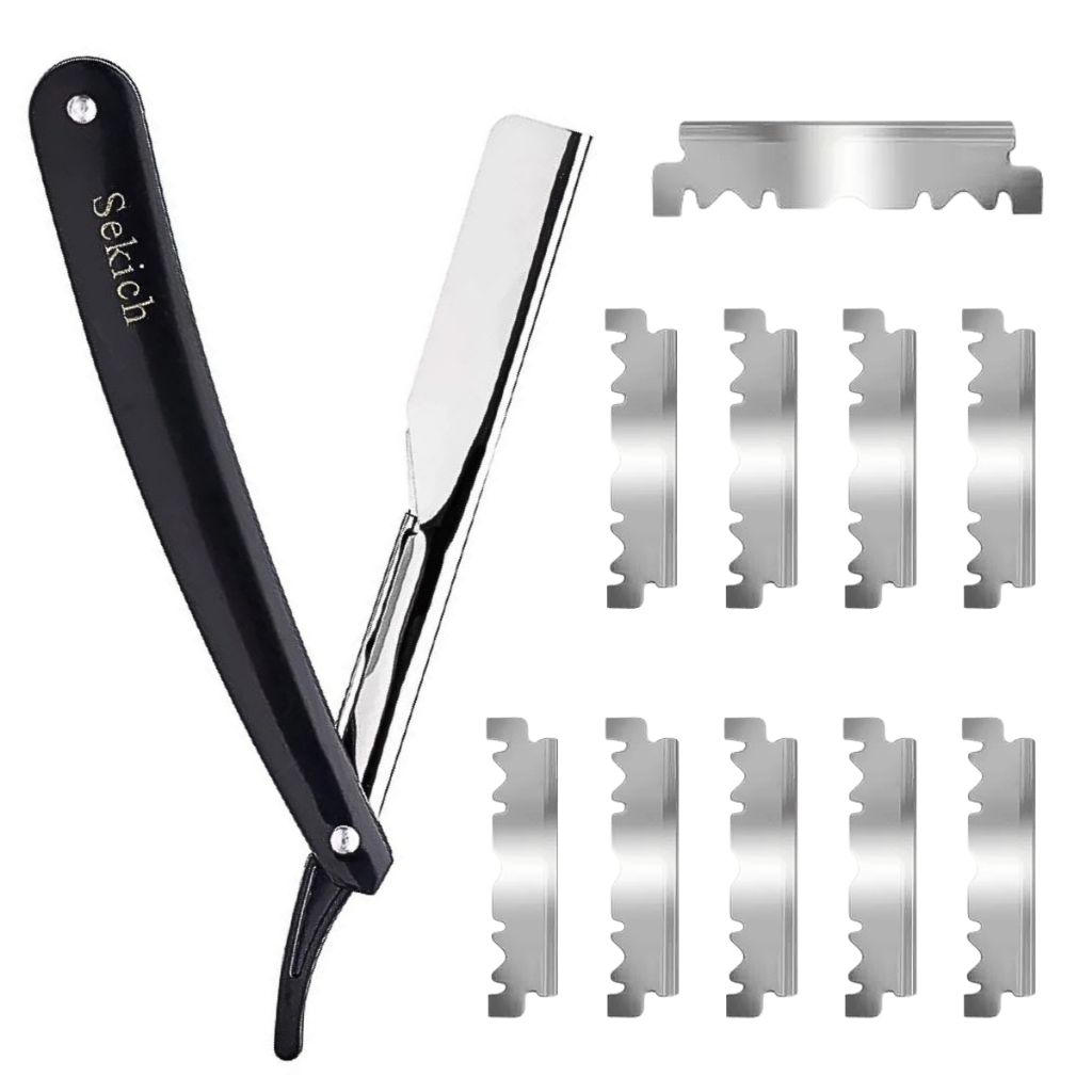 Kit Navalha Navalhete Profissional Barbeiro + Lâm