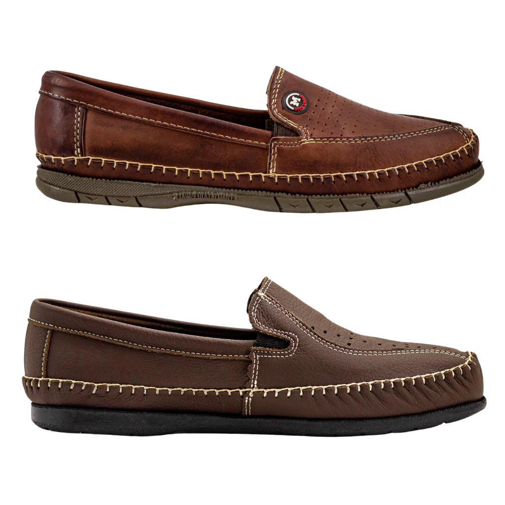 Kit 2 Mocassim Masculino Oxford Couro Legitimo Cas